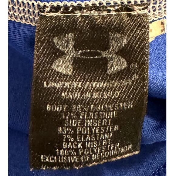 UNDER ARMOUR BASEBALL MENS COMPRESSION BLUE/GRAY LONG SLEEVE SHIRT SIZE LARGE - Picture 11 of 11